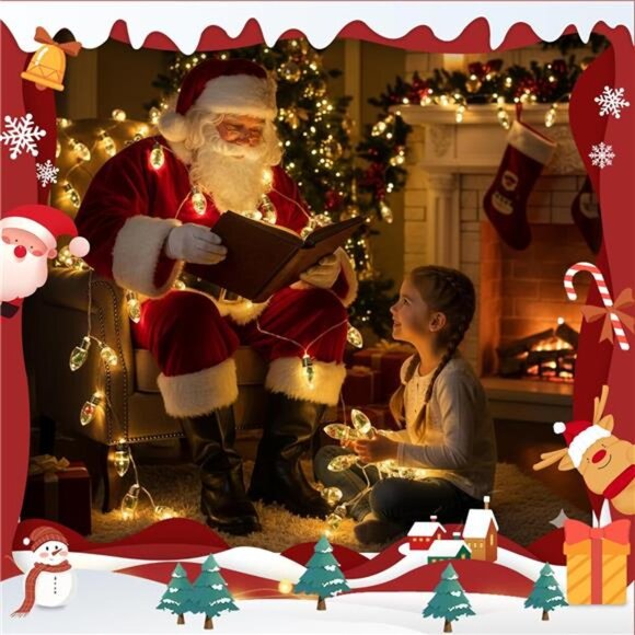 6.6FT Christmas Vintage Decor String Light - 10LED Snow Globe Bulbs String - Picture 6 of 8